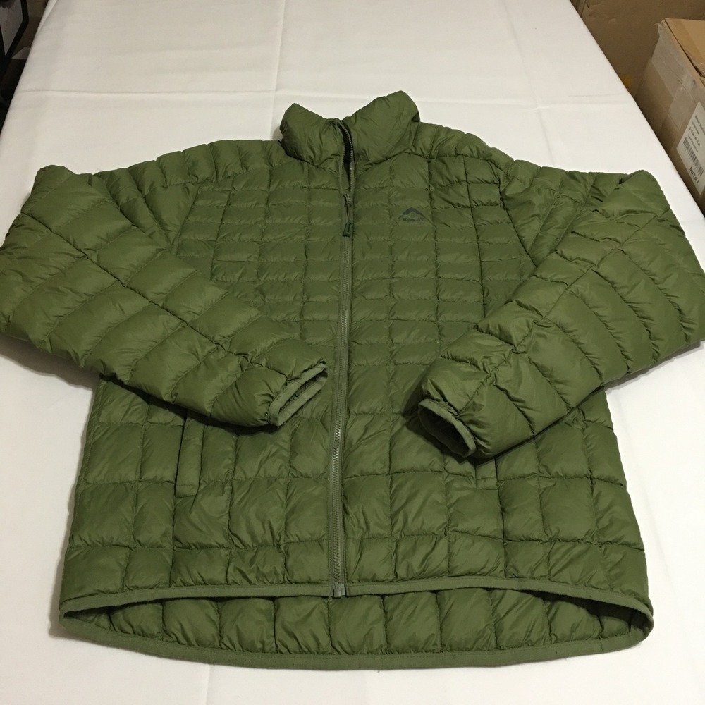 K-Way Puffer Jacket Mens Medium Olive Green Quilted Down Full Zip